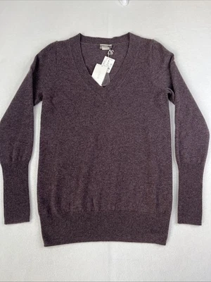 Suéter J Crew Italiano Cachemira Novio Cuello en V Brezo Ciruela Nuevo con Etiquetas Talla Pequeña Foto 1 de 4