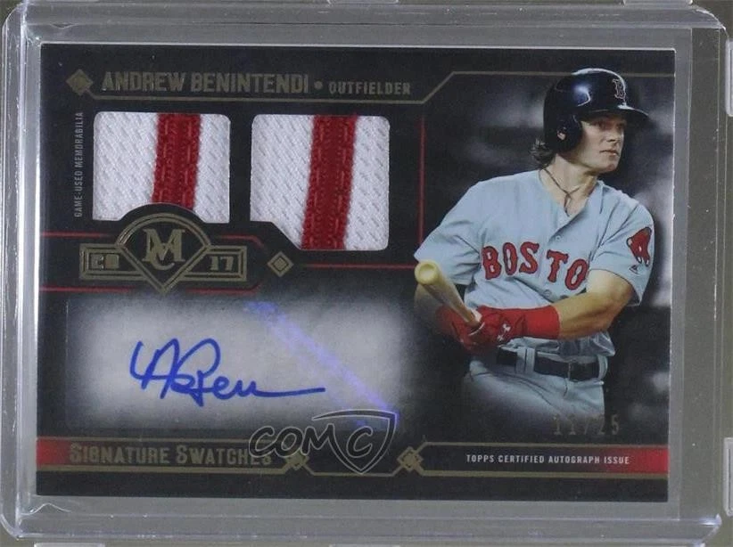 2017 Topps Museum Collection Gold /25 Andrew Benintendi #DRA-ABN Rookie Auto RC - Image 1 of 2