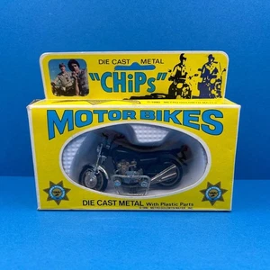 Vintage CHiPs Highway Patrol Diecast Boxed Motorbike Toy Vehicle MGM 1980s - Picture 1 of 7