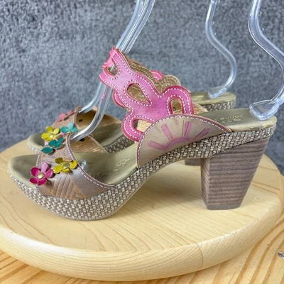 Spring Step Shoes Calla Platform Sandals Women Size 9 Multicolor Floral Open Toe - Image 1 of 4