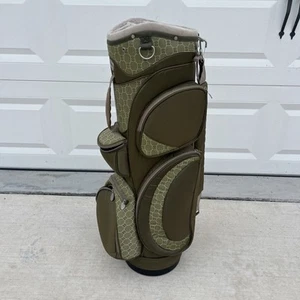 Burton Golfbag Cartbag Green Print Stitching Trim 14 Way Divide - Bild 1 von 5