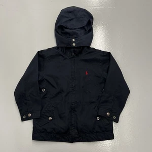 Polo Ralph Lauren Water Repellent Lined Hooded Jacket Kids Boys Size 5 Navy Blue - Picture 1 of 12