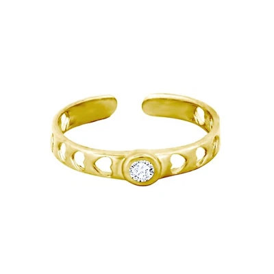Anillo Jewelco London Damas Oro Amarillo Sólido 9ct Circonita Cúbica Corazones de Amor Puntera Foto 1 de 3