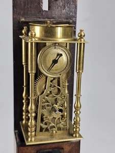 Rare Japanese Mid 19th Century Brass Shaku Dokei Verge Balance Wall Clock - Picture 1 of 24