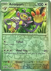 Ambipom Paradox Rift Pokemon TCG 146/182 Reverse Holo Non Comune  - Foto 1 di 1