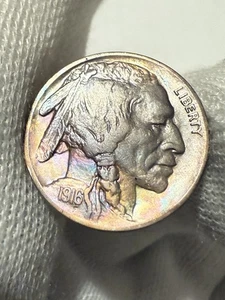 1916 Buffalo Nickel, Gem BU++ High Grade Toned Nice Color WOW* - Picture 1 of 2