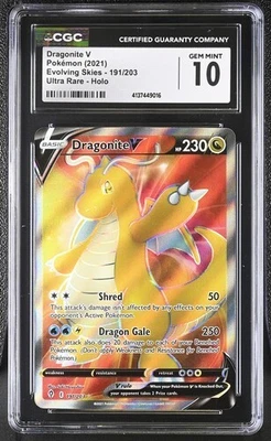 ✨✨ CGC 10 Dragonite V Full Art 191/203 Evolving Skies Pokemon Card - Image 1 of 2