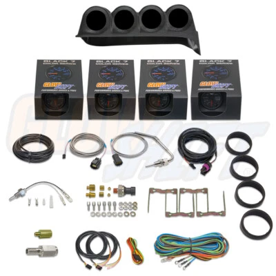 GlowShift Boost EGT Trans Combustible PSI Medidores + Dash Pod para 86-93 Dodge Ram Cummins Foto 1 de 4