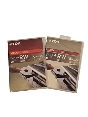 TDK DVD-RW 1 rewritable 6 Hour DVD discs  For home video recorders 2 disc  - Image 1 of 3