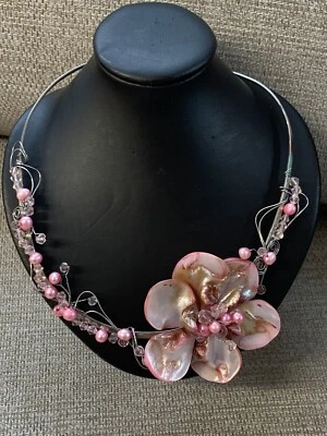 Ожерелье ручной работы кожух и нержавеющая сталь крутящего момента - Изображение 1 из 4