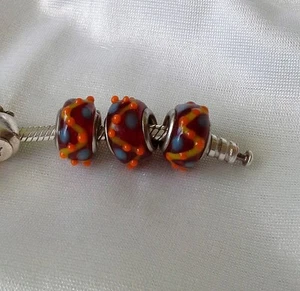 LOTE / SET: 3 Abalorios / charms / beads/ muranos ( european bracelet ) - Imagen 1 de 4