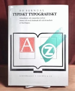 Typiskt typografiskt, Bo Berndal, Paul Frigyes, Text in Swedish, 1990, Fine w/DJ - Picture 1 of 1