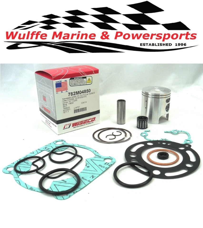 Kit de pistón de reconstrucción de extremo superior Kawasaki KX85 01-13 Std 48,50 mm 782M04850 juntas Brg Foto 1 de 1