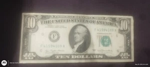 Series 1977 $10 Ten Dollar Bill off Center Error Note UNC! - Picture 1 of 3