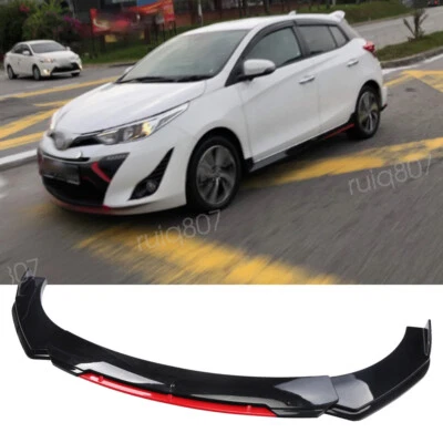 Front Bumper Lower Spoiler Car For Toyota Yaris 2004-2023 Black&Red Foto 1 de 4