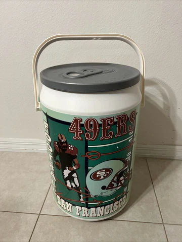 Vintage 1997 KOOLER KRAFT 49’ers Football NFL Can Cooler 21” W/lid Cover