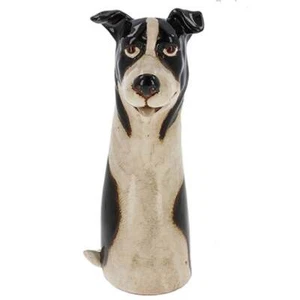 Village Pottery Top Dog Collie Vase 335603 - Picture 1 of 1