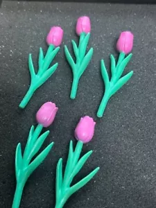 LOTE DE CINCO FLORES DE REPUESTO BARBIE 1996 FLOR JARDÍN BARBIE - Imagen 1 de 3