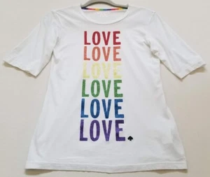 Kate Spade T Shirt Women’s Extra Small XS Short Sleeve Crewneck Stretch Love Tee - Picture 1 of 9