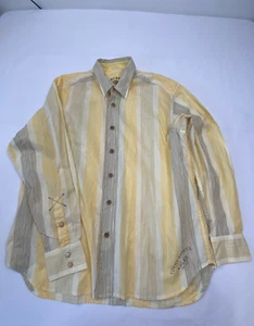 Tommy Bahama Herren 100 % Baumwolle Lawn Chair LS Button Down gestreiftes Hemd Lg gelb - Bild 1 von 16