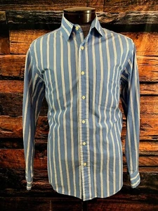 Eddie Bauer Legend Wash Mens Long Sleeve Button Front Blue Stripe Shirt Size SM - Picture 1 of 11