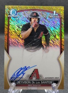 2023 Bowman Chrome Deyvison De Los Santos RC Auto GOLD Shimmer /50 Diamondbacks