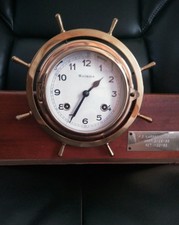 vintage brass ships clock time and strike germany