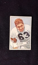 VG-EX. COND. 1952 BOWMAN SMALL #66 JAMES CLARK  FOOTBALL CARD