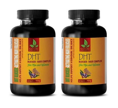 regrow hair - DHT BLOCKER HAIR FORMULA - saw palmetto and pumpkin seed 2BOTTLE - Image 1 of 4