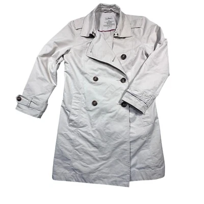 Gabardina L.L.Bean Commuter Doble Pecho Chaqueta Ligera Beige Para Mujer M Foto 1 de 4