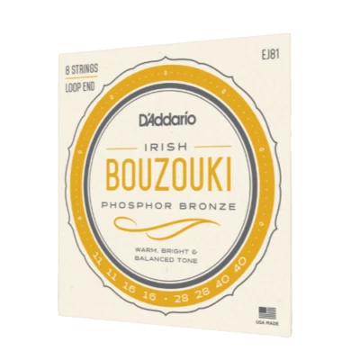 D'Addario Corde Bouzouki Irlandese Set Muta 8 Corde Phosphor Bronze Irish - Immagine 1 di 4