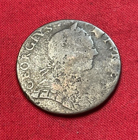 1775 (?) Crude George III Simian Non-Regal Evasion Colonial Halfpenny Rare USA Cover
