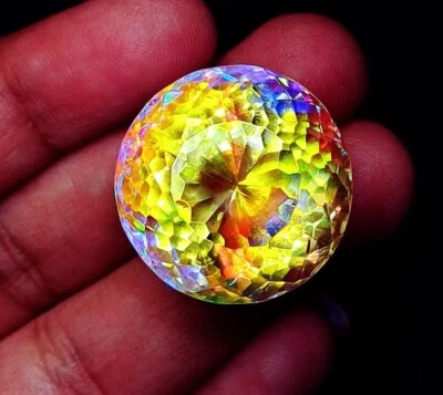 Mystic Quartz Rainbow Color Round Cut 59.00 CT Certified Loose Gemstone - Image 1 of 4