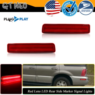 Para 02-10 Mercury Mountaineer LED vermelho para-choque traseiro lâmpadas marcador lateral - Imagem 1 de 4