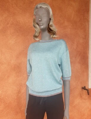 Marc Jacobs Sweater Glitter Blue Size S-M - Immagine 1 di 4