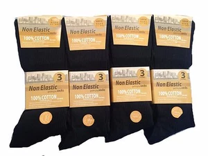 12 Paar nicht elastische 100 % reine Baumwollsocken für Herren bequem weich Diabetiker Größe 6-11 - Bild 1 von 7