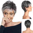Perruque femme mode 2023 perruque courte argent gris droit cheveux naturels pour femmes