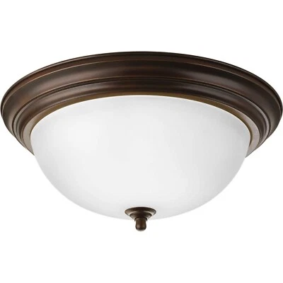 Progress Lighting P3926-ET Dome 15"W 3 Light Flush Mount Ceiling - Bronze - Image 1 of 2