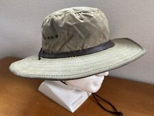 CC FILSON HAT  Large TIN CLOTH Bush Packer Cowboy STRAP Leather USA Vintage #315