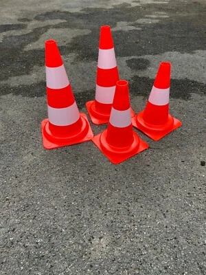 MARKENLOS Verkehrsleitkegel 35 oder 50 cm Tagesleuchtend Verkehrsleitkegel