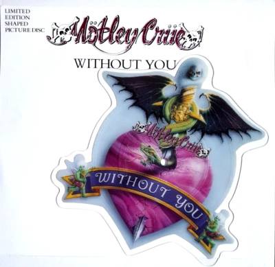 NM/NM Motley Crue Without You shaped VINYL Picture Disc Iron Maiden AC/DC WASP - Image 1 of 2