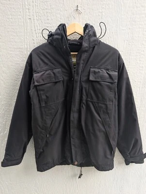 Chaqueta Abrigo Pesada Cabela's Dry Plus Negra Sintética con Capucha Para Hombre Pequeña Foto 1 de 4