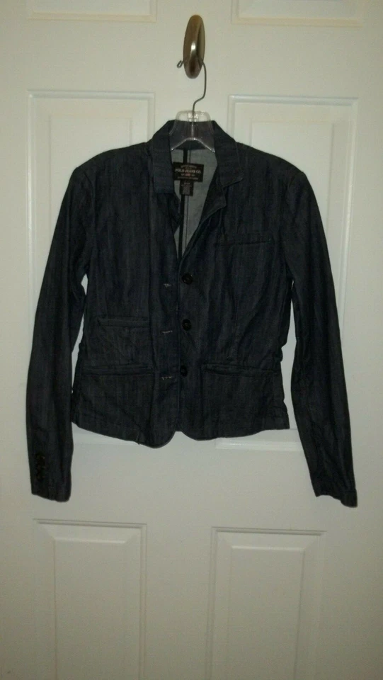 Ralph Lauren Niñas Denim Lavado Oscuro Jean Chaqueta Denim RL Polo Jean Talla Pequeña Foto 1 de 4