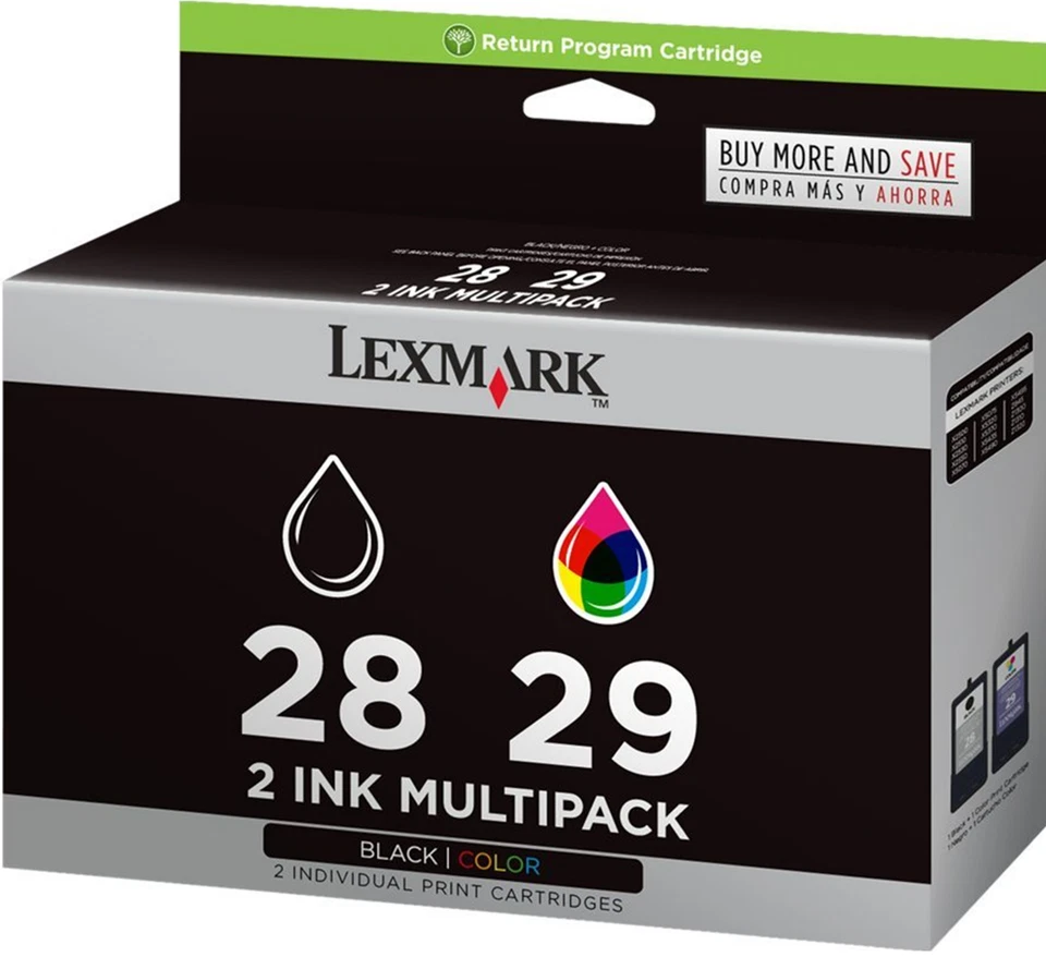 New Genuine Lexmark 28 29 2PK Ink Cartridges X Series X2530 Z Series Z1310 Z845 - Image 1 of 3