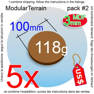 5x 3mm MDF 100mm Round Base Warhammer 40k Infinity Age Of Sigmar AOS - Bild 1 von 3