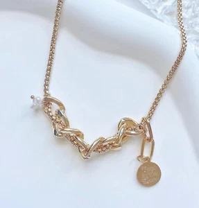 Gold Filled Pearl Rope Chain Coin Pendant Twine Chain Necklace Choker Gift - Picture 1 of 10