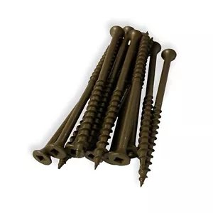 #8 x 3" Deck Screws | Square Drive | Bugle Head | Brown Ruspert | 2000pcs - Picture 1 of 5