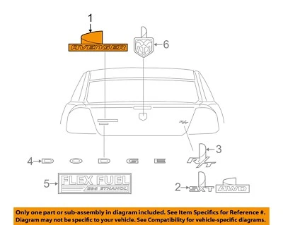 CHRYSLER OEM 08-14 Avenger tampa do porta-malas acabamento externo - placa de identificação 5155664AB - Imagem 1 de 2