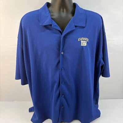 NFL New York Giants Shirt Mens 2XL Blue Spread Collar Short Sleeve Button Up - Image 1 of 4
