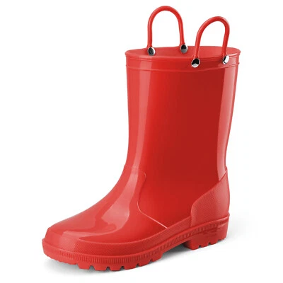 Botas de lluvia HISEA para niños con asas impermeables antideslizantes zapatos de barro para jugar al aire libre Foto 1 de 4